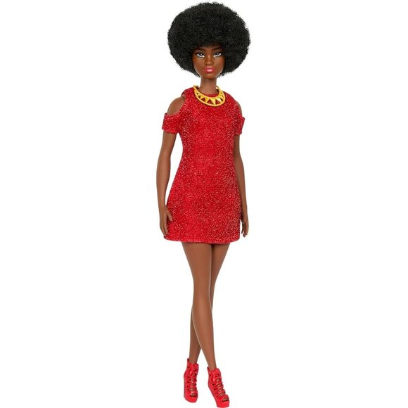 65th Anniversary Barbie Fashionistas Doll #221 Wearing Red Dress & Accessories - Picture 2 of 14